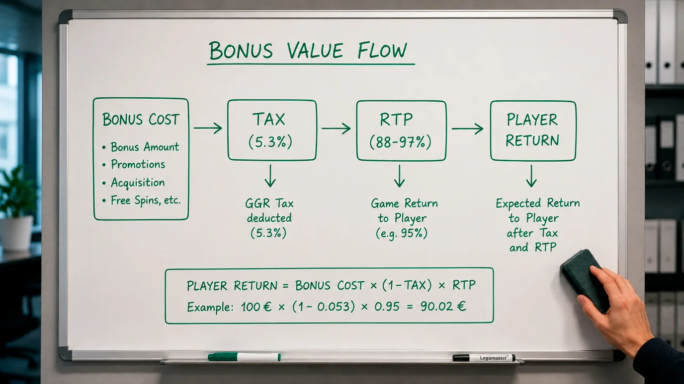 Editorial illustration of casino operator bonus cost structure and player value