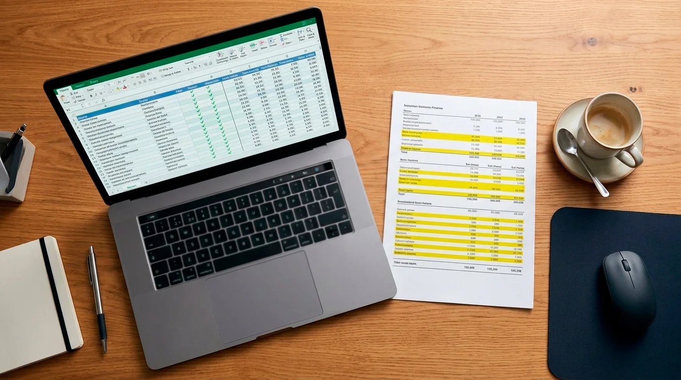 Analyst reviewing casino operator data and licence verification documents