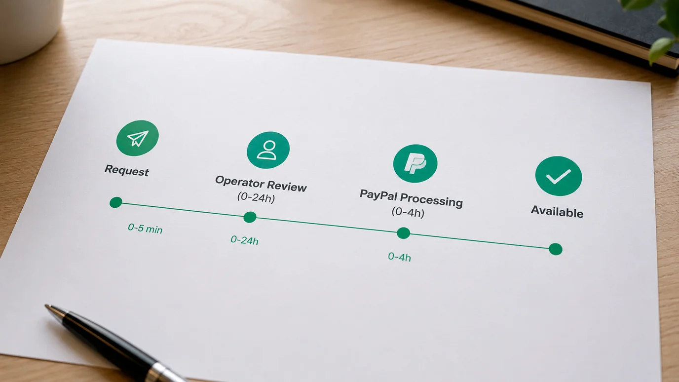 Timeline showing typical PayPal withdrawal processing stages and durations