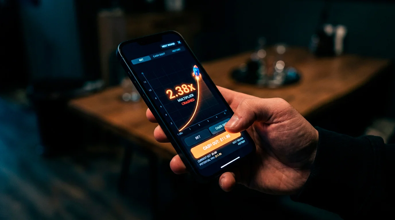 Crash multiplier games at UK licensed casinos showing rising curve gameplay