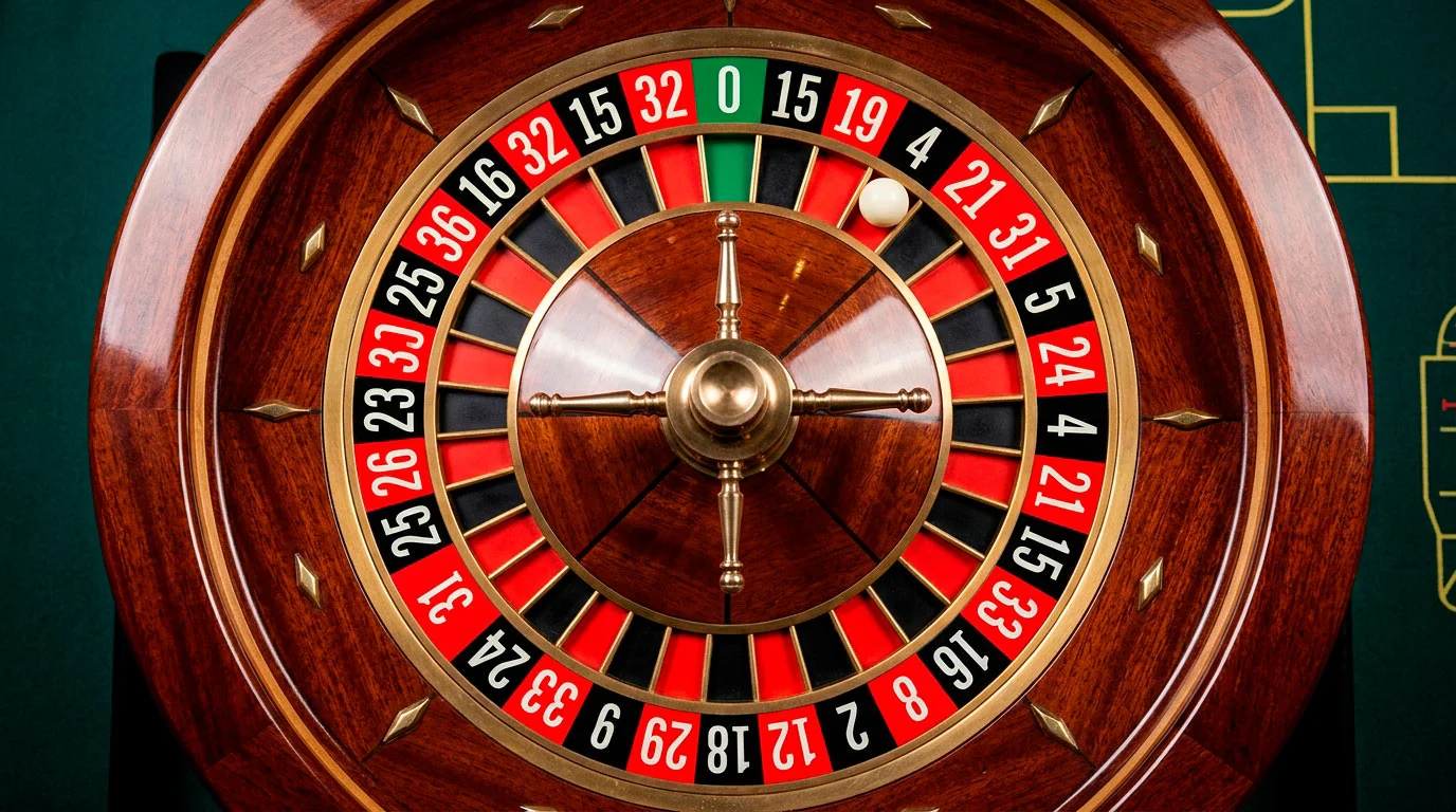 European roulette wheel showing single-zero layout used at UK live casinos