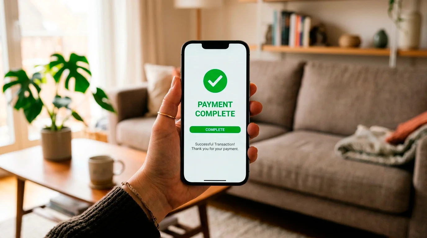 Mobile phone displaying an e-wallet casino withdrawal confirmation screen