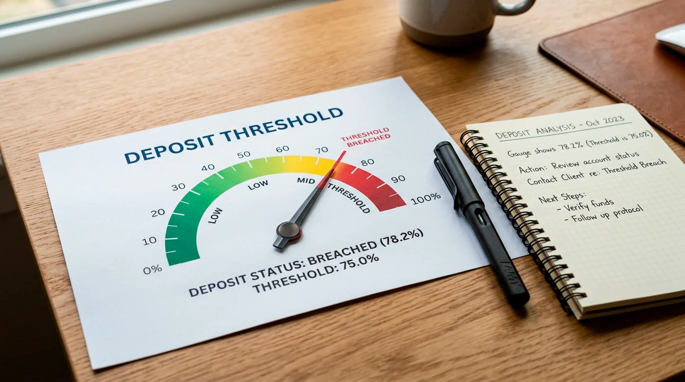 Financial risk assessment threshold at UK casinos triggered by net deposit levels