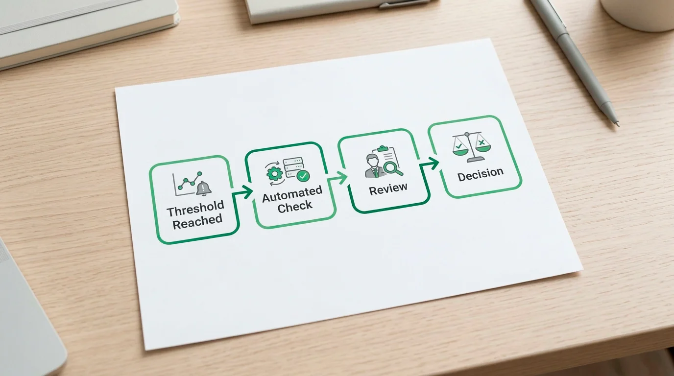Step-by-step process visual for financial vulnerability screening at UK casinos
