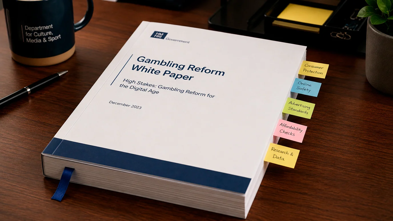 The 2023 Gambling White Paper document marking a turning point in UK gambling regulation