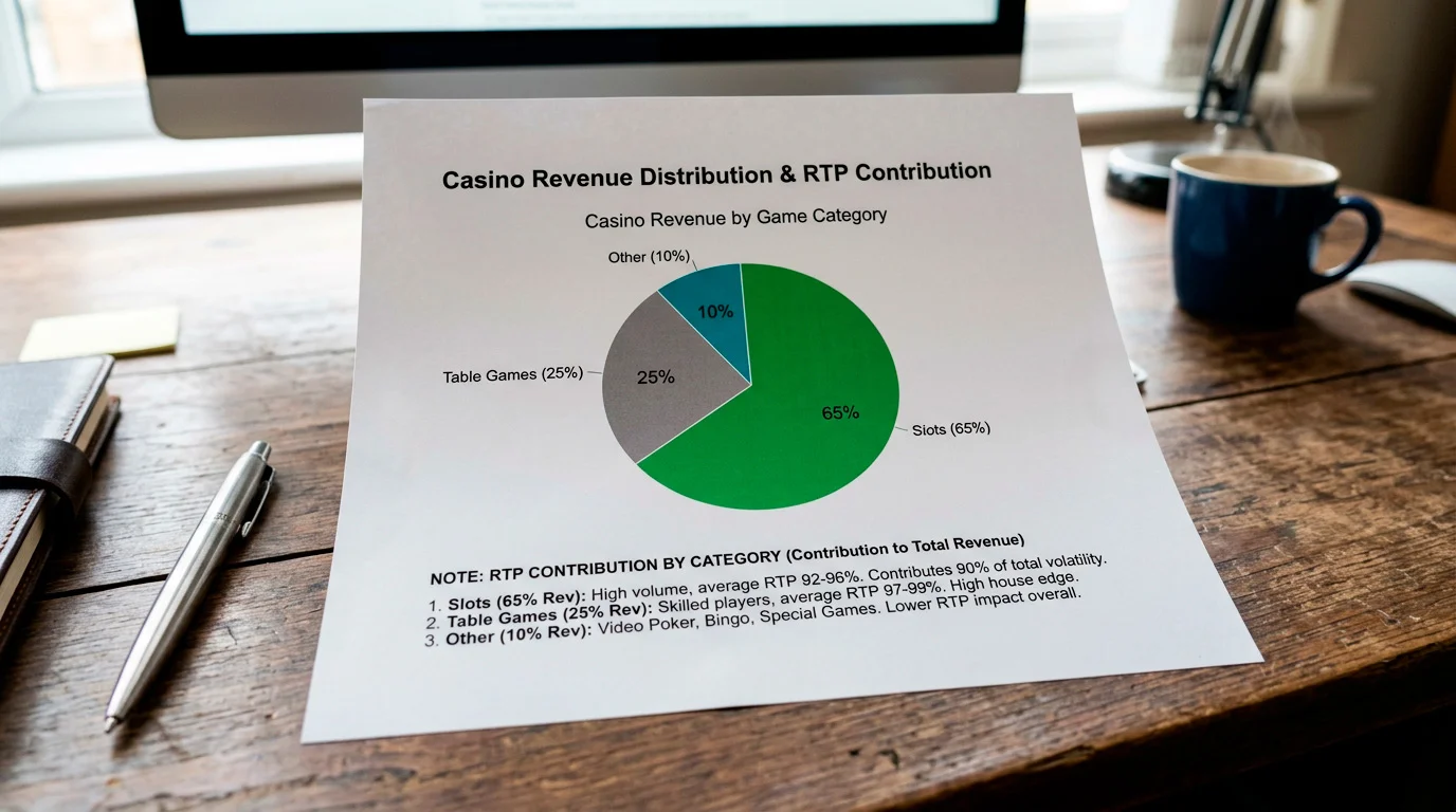 Diagram showing how different game categories weight a casino's overall payout rate