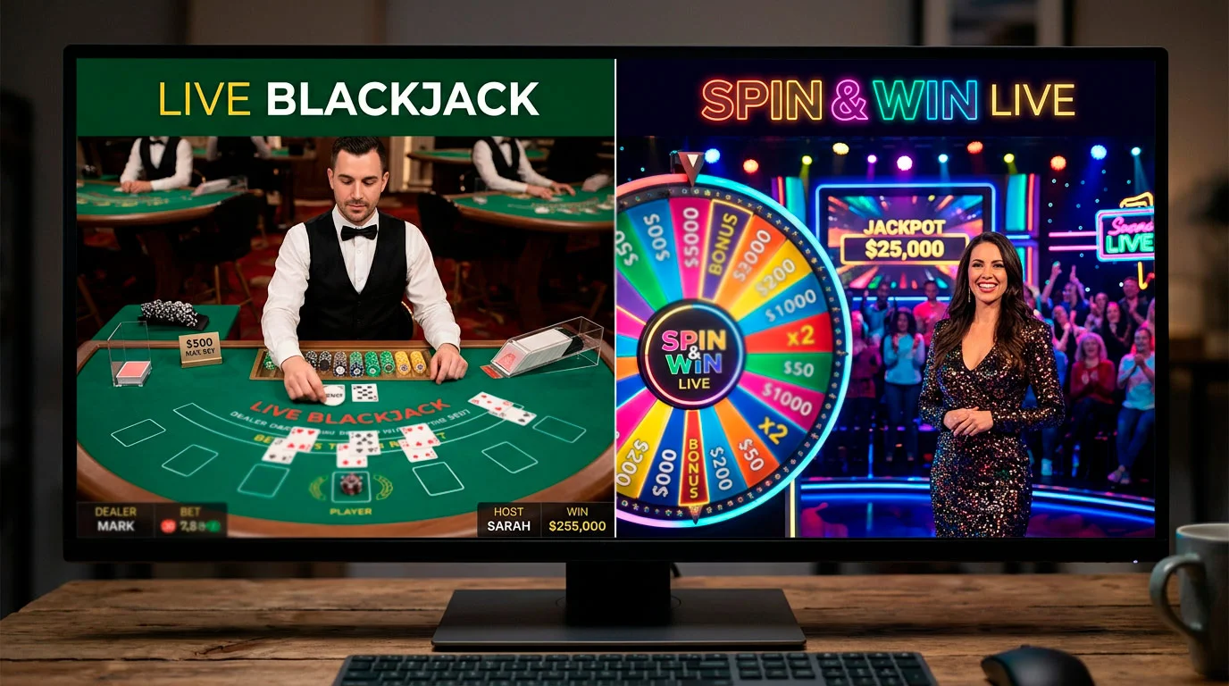 Comparison of live casino game show format versus traditional table game format