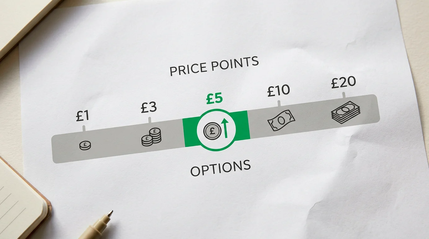 Visual diagram showing different minimum deposit levels across UK casino platforms
