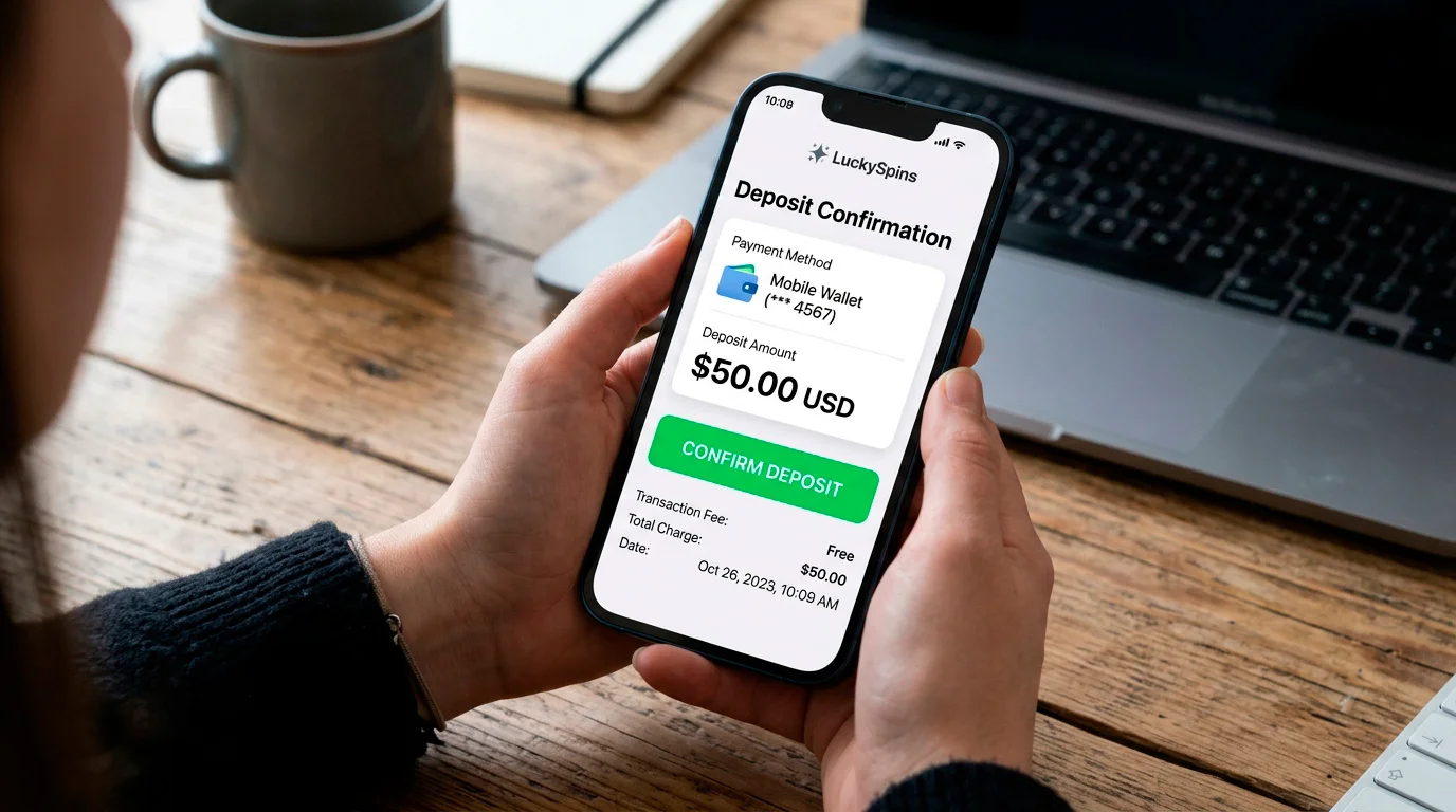 One-tap mobile payment deposit process at a UK casino using smartphone