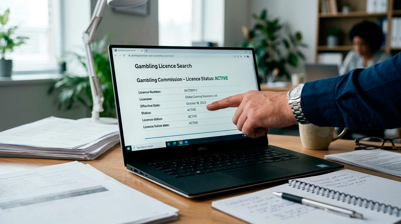 UKGC licence register showing verification of a new casino operator's credentials