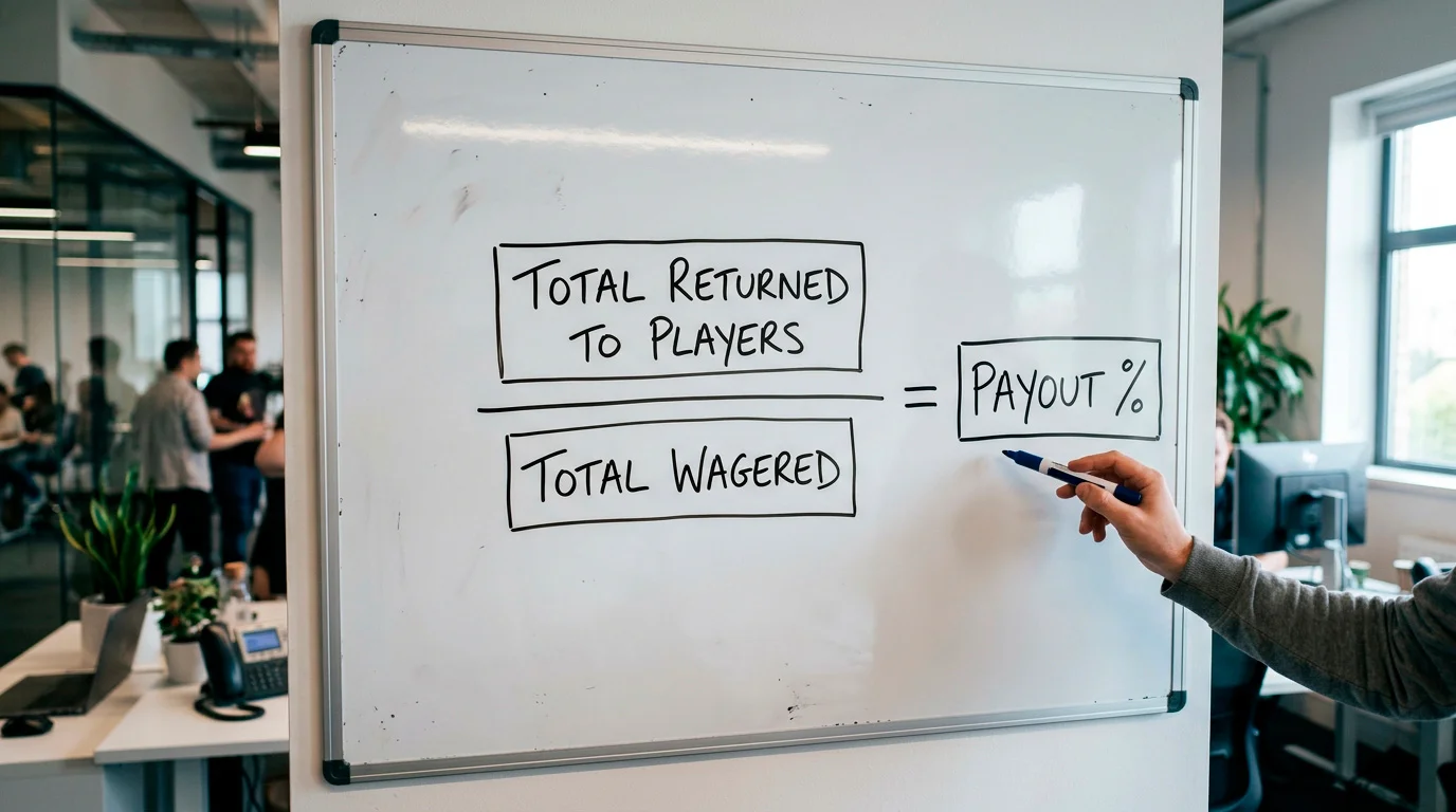 Diagram explaining how overall casino payout percentages are calculated
