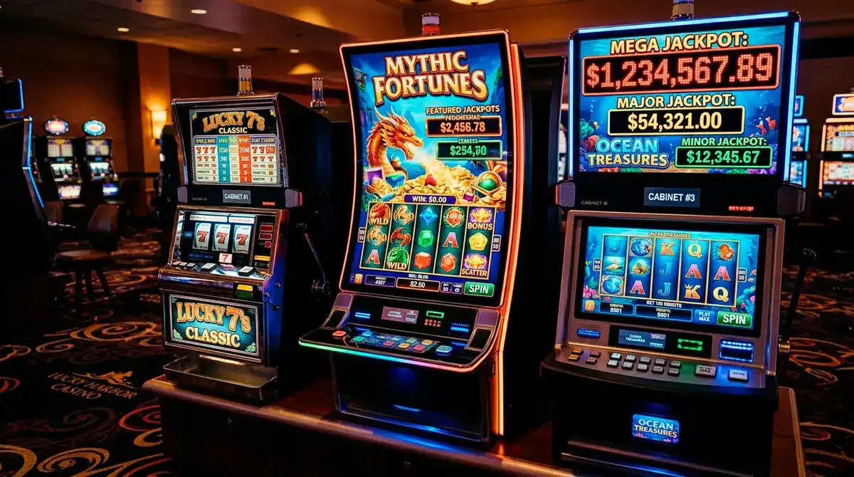 Classic video and progressive jackpot slot categories for bankroll-based selection