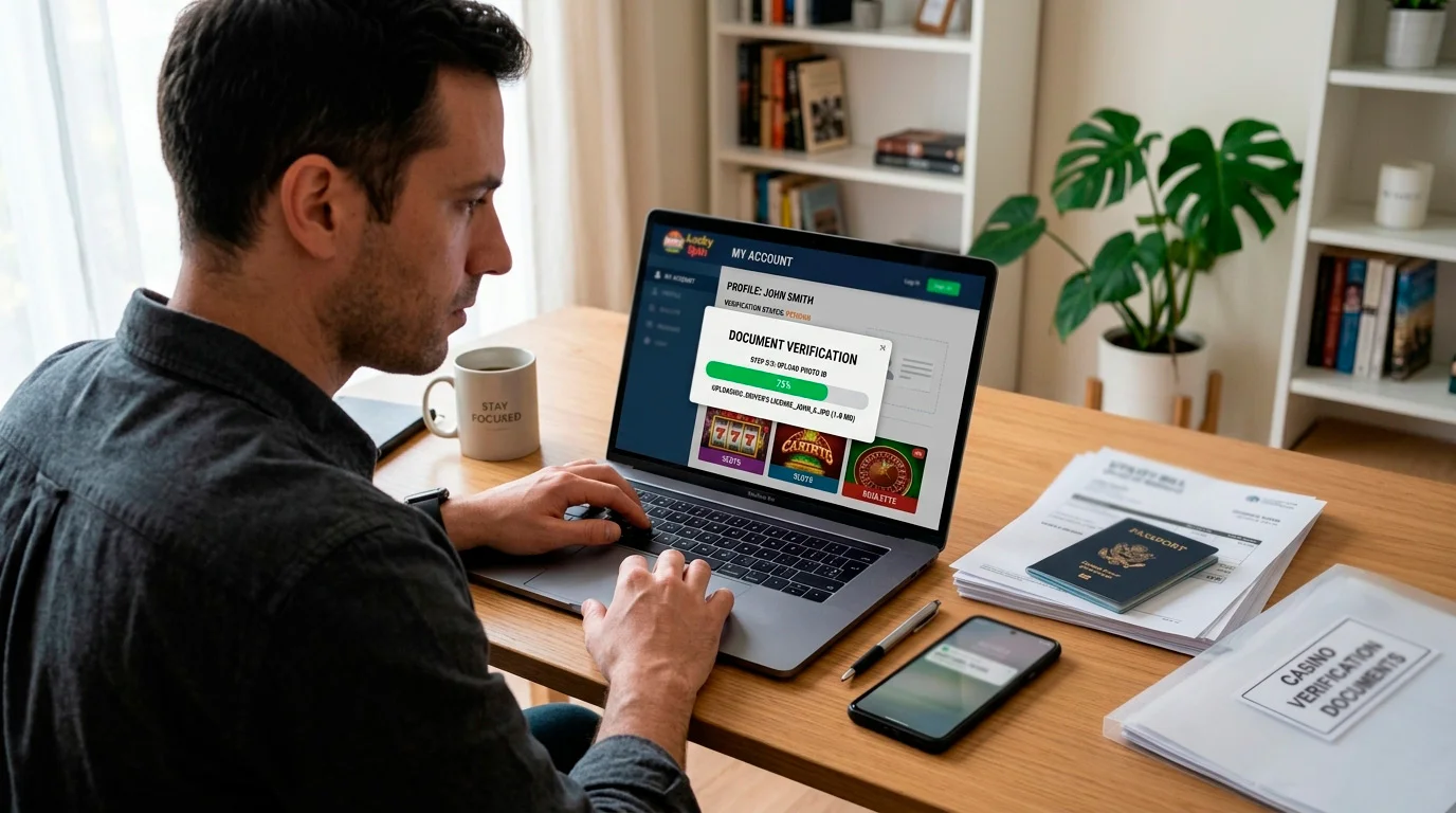 Player preparing account documentation in advance to speed up casino withdrawals