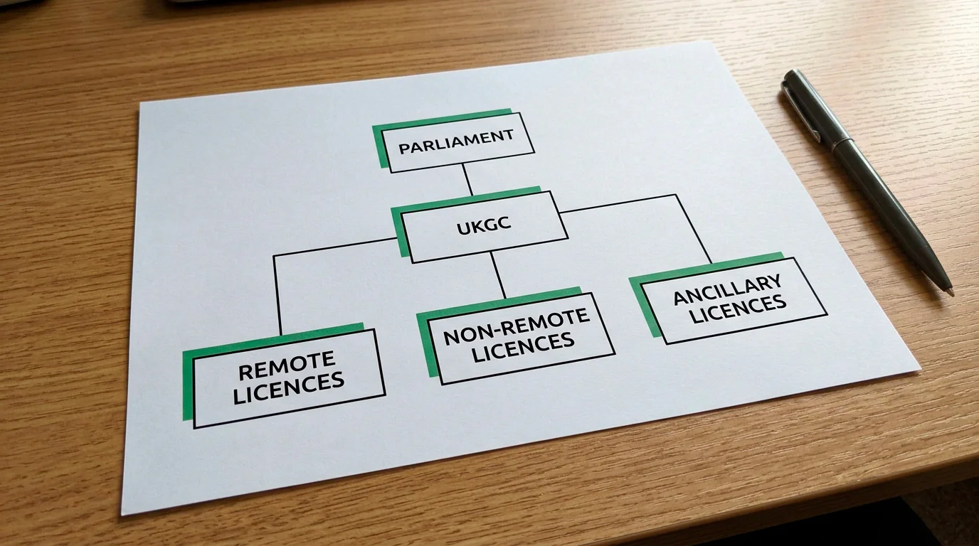 Overview diagram of the UK Gambling Commission's regulatory framework structure